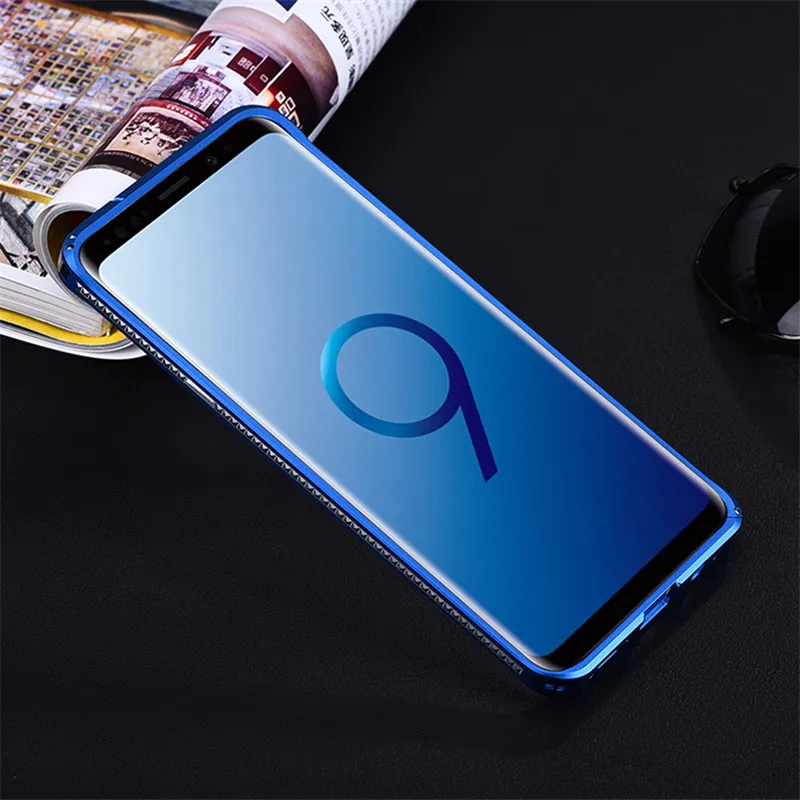 

Оригинальный чехол-бампер iMatch для Samsung Galaxy S9 S8 Plus, Роскошный Алюминиевый металлический Невидимый чехол с подставкой