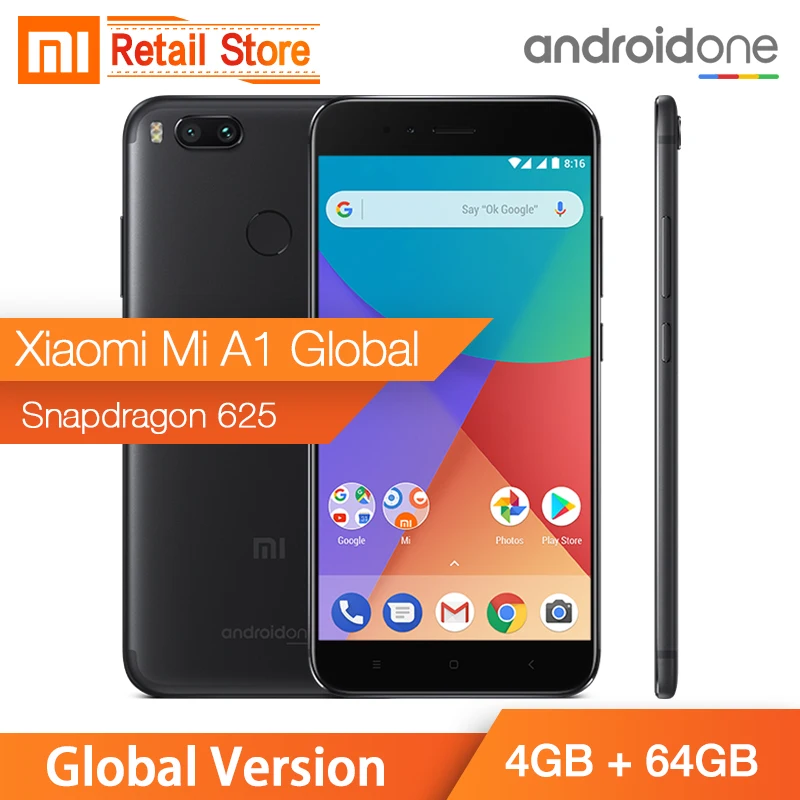 Глобальная версия Xiaomi Mi A1 4 Гб 64 5 &quot1080 P Snapdragon 625 12.0MP двойная камера смартфон