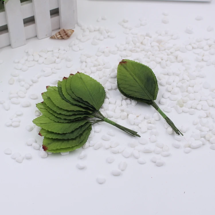 12 шт Мини зеленые шелковые листья в форме листьев искусственный цветок для