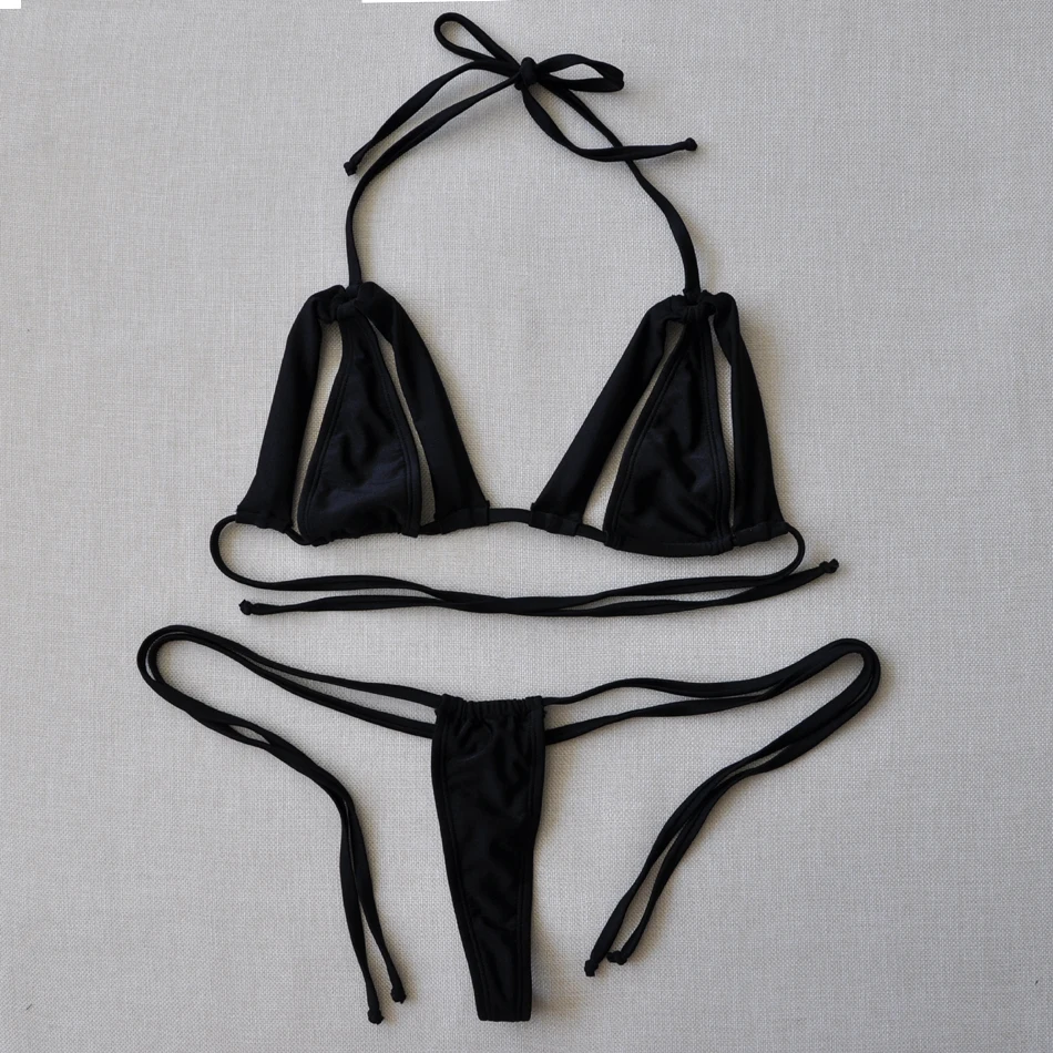 Cutest Micro Bikini 2PCS G-String mini Bikini Sexy Thong Biquinis Swimsuit Beachwear Multi Color Tiny Bathing Suits
