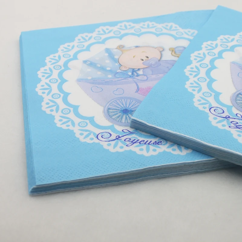 [Rainloong] Baby Shower Бумага салфетка для мальчика и девочки, Пол раскрыть детскую коляску салфетка салфетки 33*33 см 20 шт./упак./лот