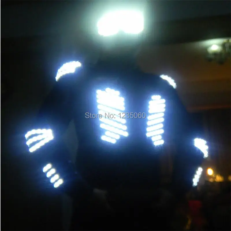 Модные светодиодный Броня светильник куртки костюм перчатки очки LED Экипировка