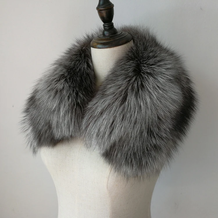 Новые зимние модные женские Настоящее Silver Fox меховой Red воротник шеи Обёрточная