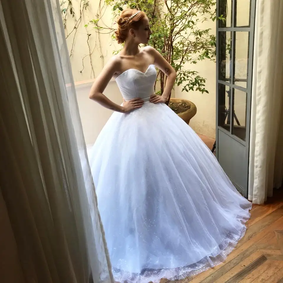 Vestido de Noiva Милая бальное платье принцессы свадебное со стразами платье-пачка с