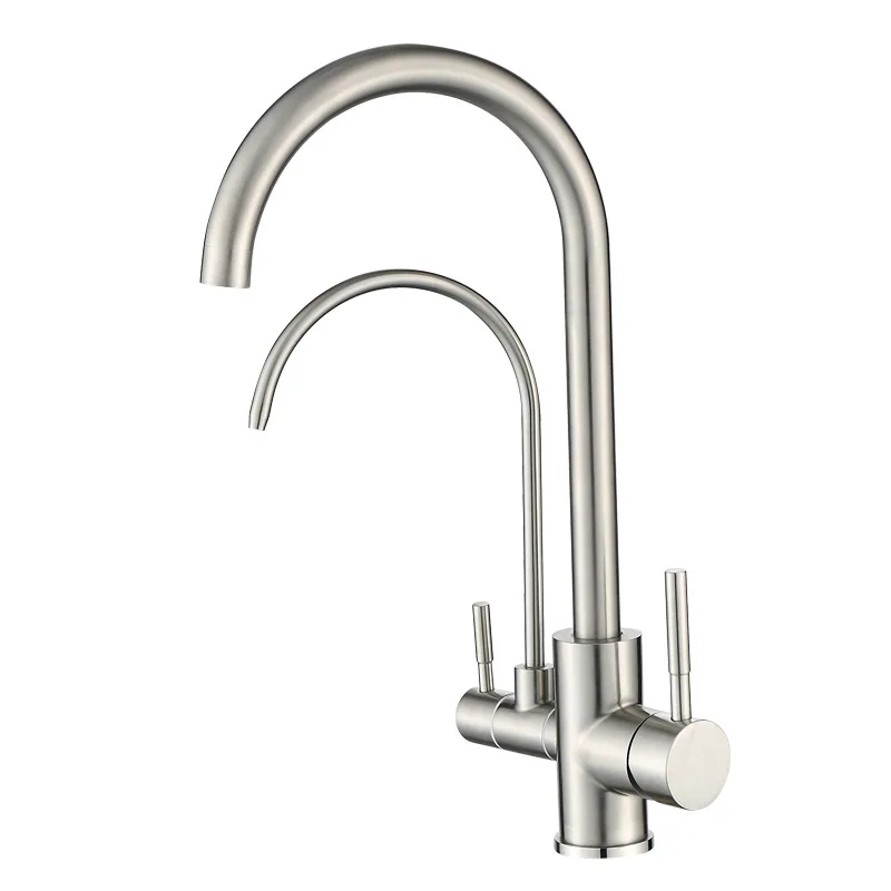 

hree-function kitchen faucet with water purification