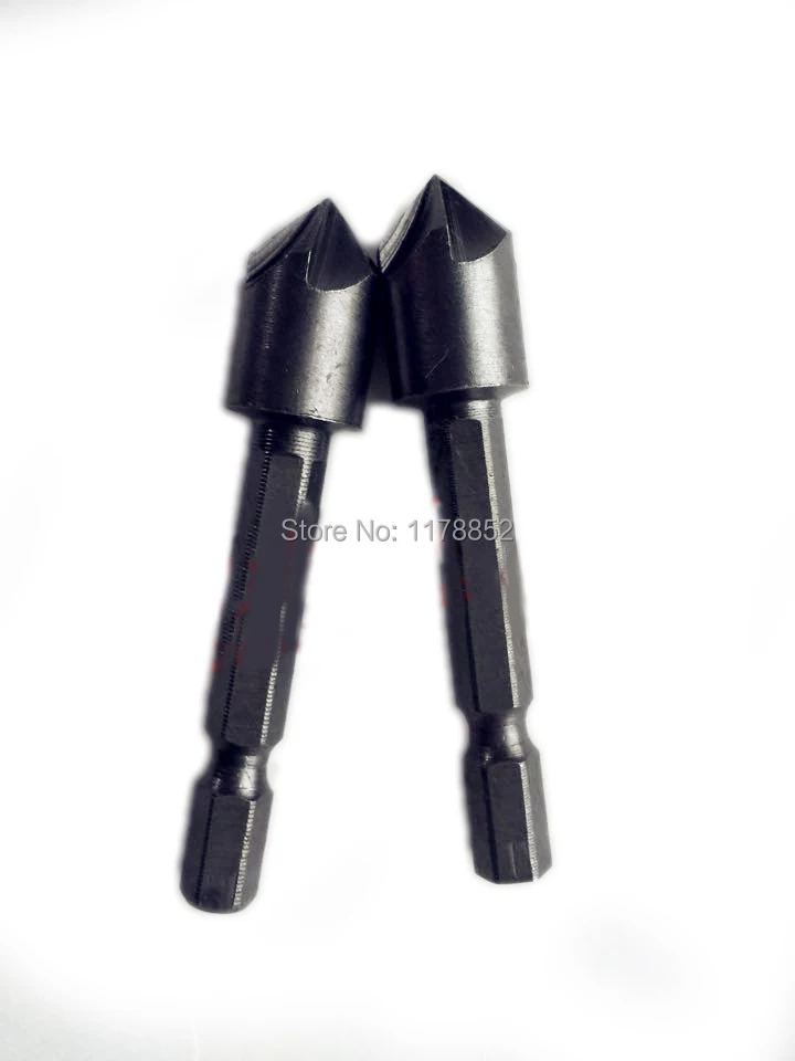 

82 degree hex shank 5 Flute Hss4241 Chamfer Chamfering Bit Set Countersink Bit , 2 pics