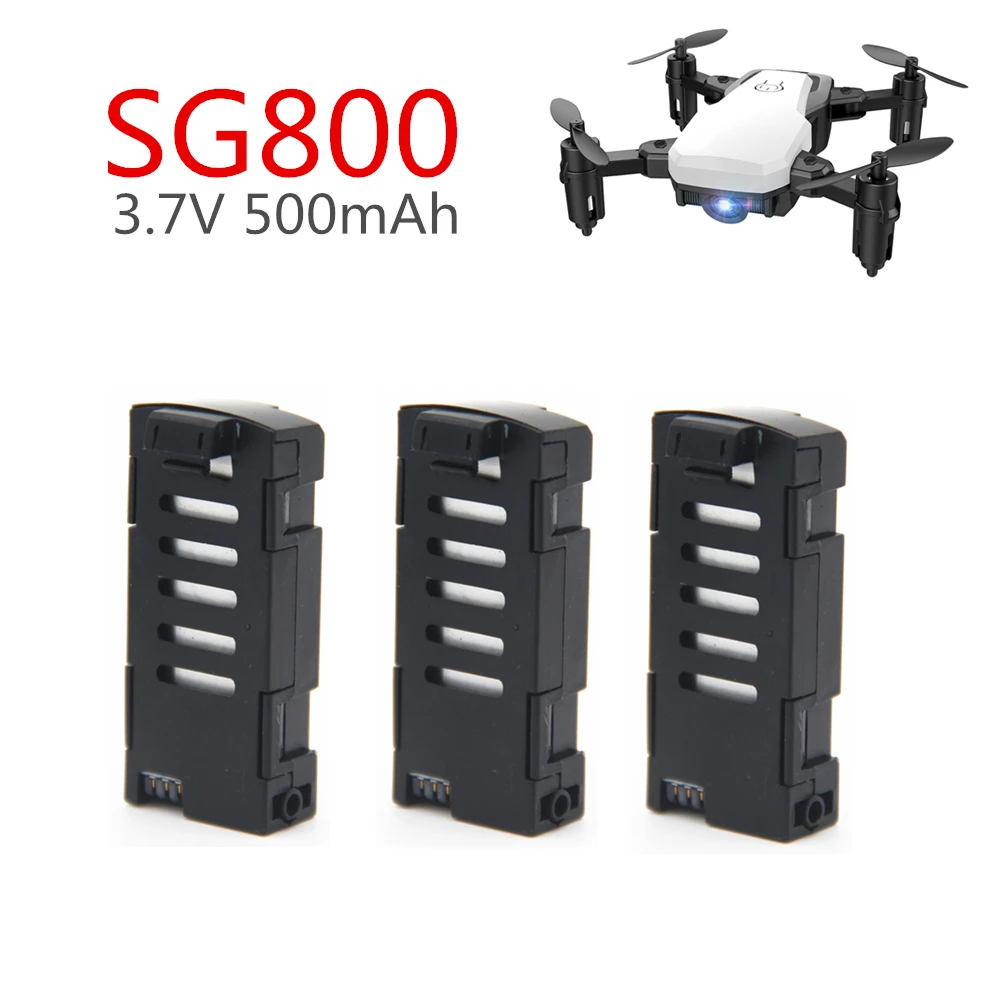 Hobby Hub-bater&iacute;a SG800 3,7 V 500mAh, piezas de repuesto para bater&iacute;a de Dron SG800 RC, 3 uds.-0