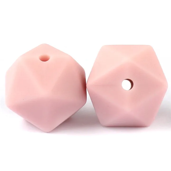 58 Quartz Pink Keep& grow 10 шт. силиконовые бусины икосаэдр 14 мм Детские Прорезыватели для соски цепи Hedra Жевательные бусы ожерелье игрушки для прорезывания зубов - Цвет: 58 Quartz Pink