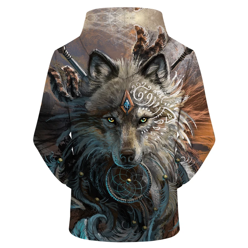 Wolf Warrior by SunimaArt толстовки унисекс толстовки с капюшоном Прямая поставка худи с животными Брендовые спортивные костюмы пуловер Мужское пальто