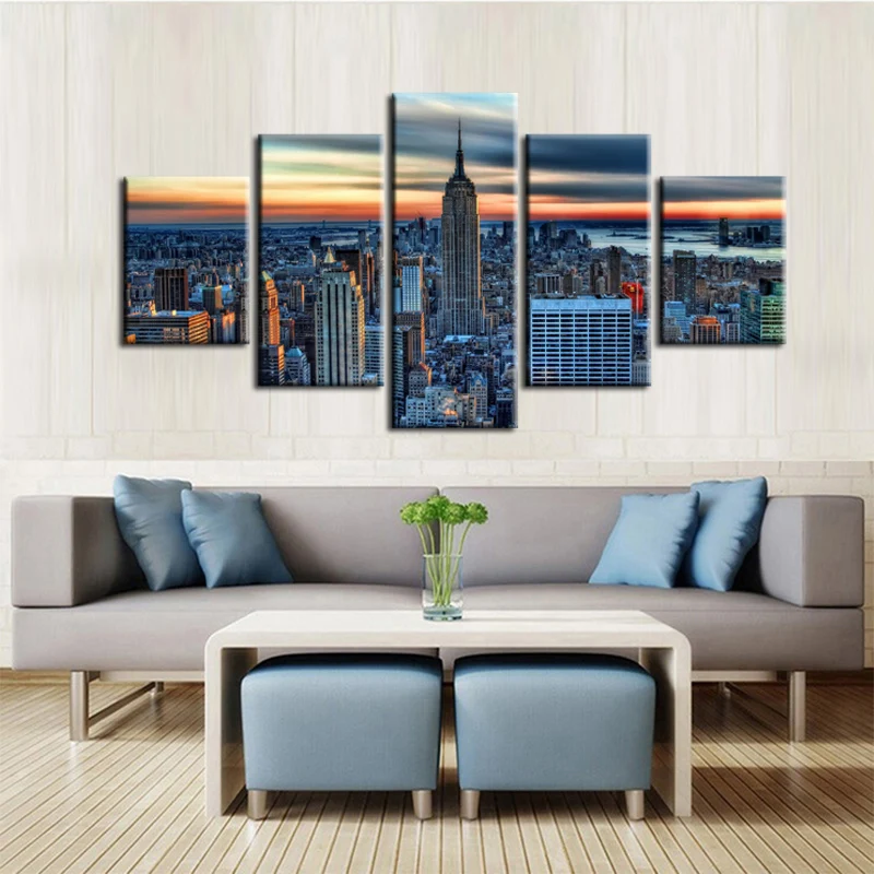 5 шт. водонепроницаемая Печать на холсте городской пейзаж|canvas prints|print on canvasprint photo |