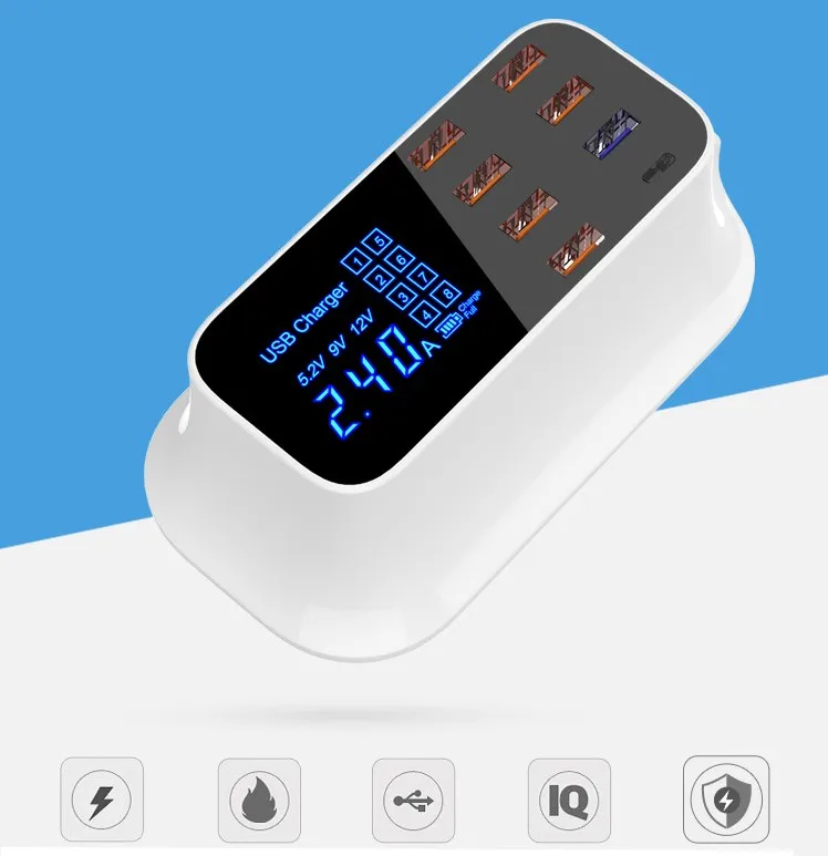Зарядное устройство QC3.0USB с цифровым дисплеем интеллектуальная интегральная