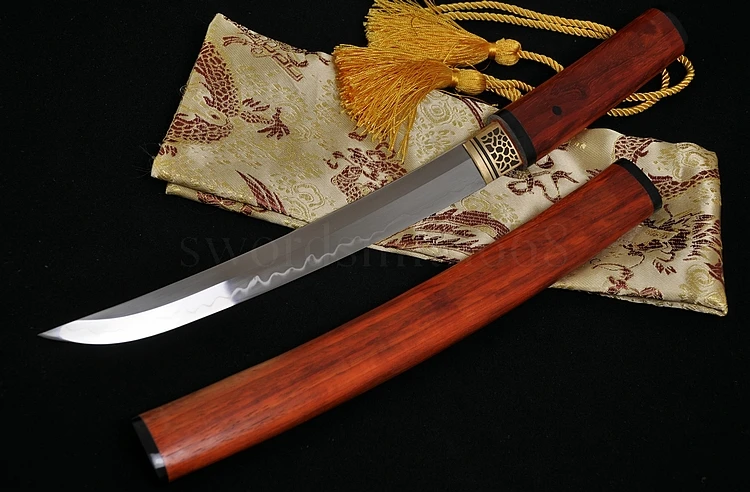 Твердый красный деревянный японский самурайский меч ширасая Танто полная Танг