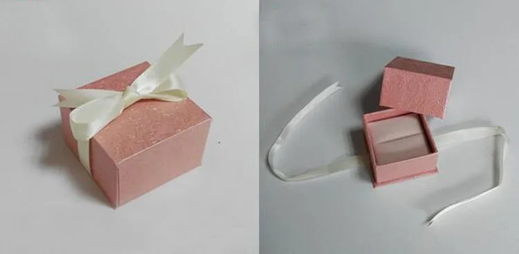 pink Квадратная коробка-органайзер для ювелирных изделий, бумажная коробка с ленточным кольцом, 70 шт./лот, упаковка для ювелирных изделий, коробка для сережек для ювелирных изделий(индивидуальный логотип - Цвет: pink