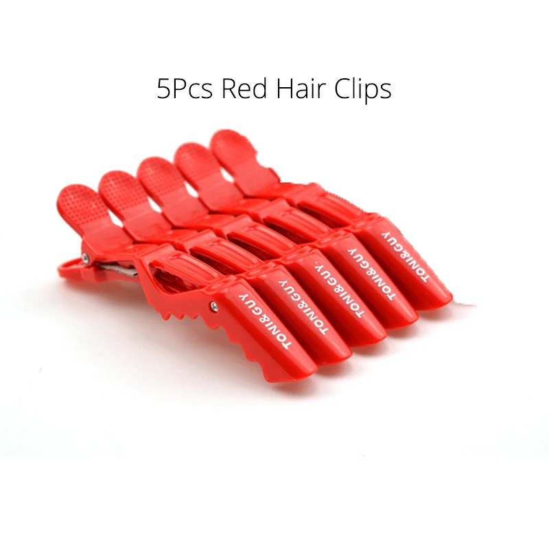 5 Pcs Red TONY& GUY, 5 шт./лот, профессиональная заколка для волос из аллигатора для женщин, пластиковая заколка для волос, заколки для волос с бантом для девочек, инструменты для укладки - Цвет: 5 Pcs Red