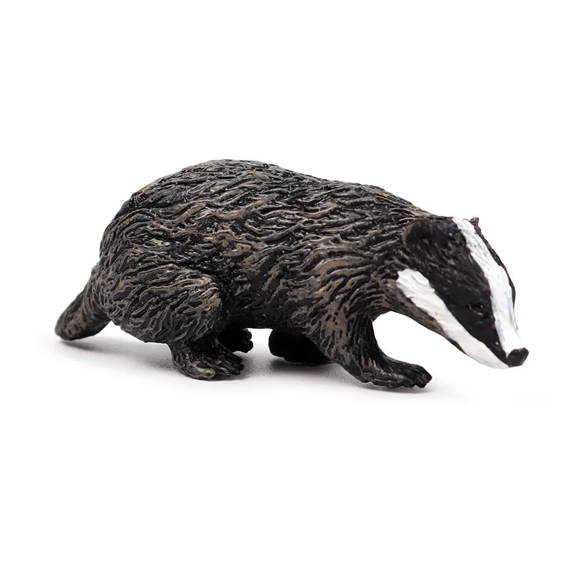 Simulation Forest Wild Animal Model One Piece Badger Wolverine Anteater Beaver Bear Action Figure PVC Toy Figurine Gift for Kids