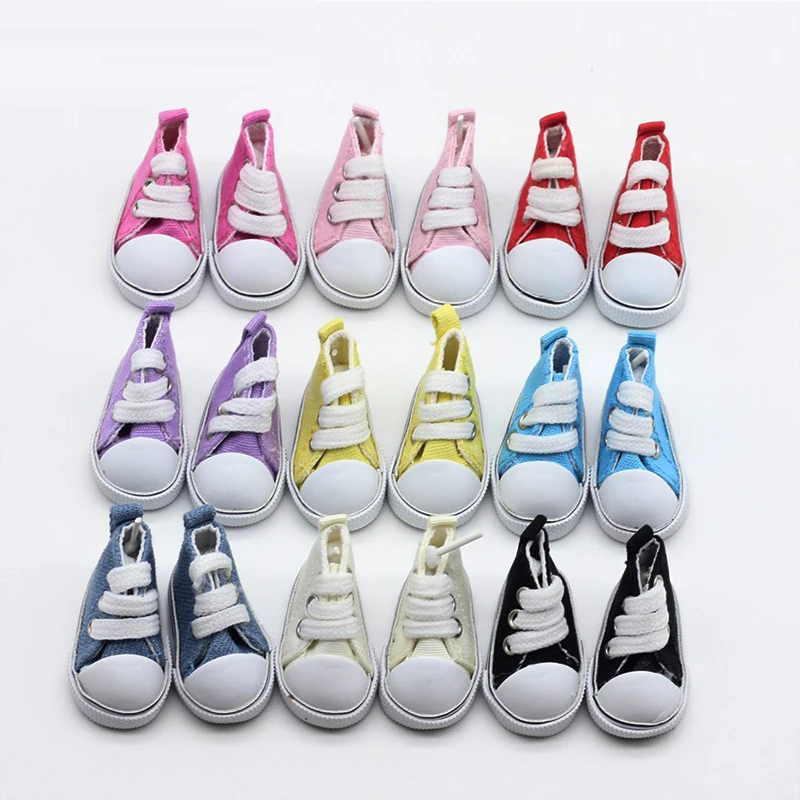 9 color Assorted 5 cm Canvas Shoes For BJD Doll Fashion Mini Toy Sneaker Bjd for Russian Accessories | Игрушки и хобби