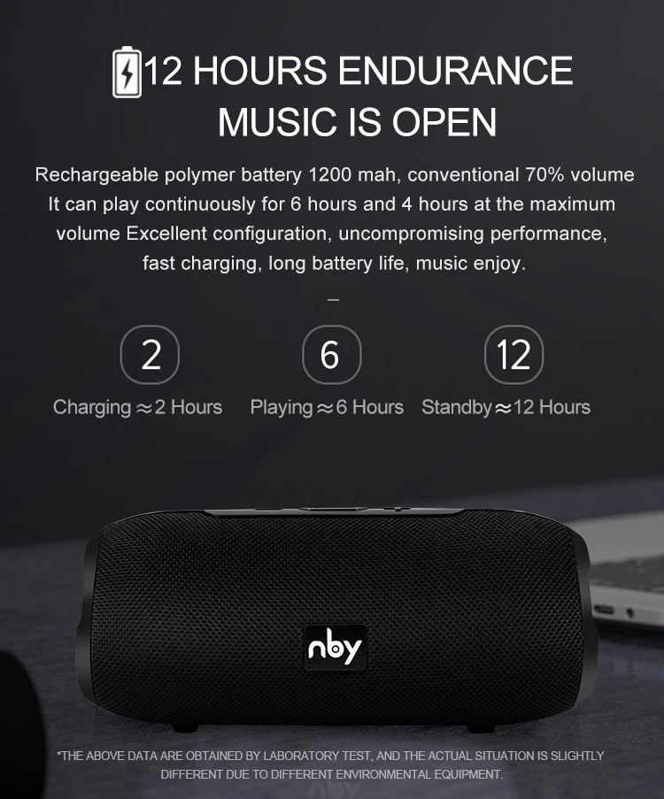 NBY беспроводной Bluetooth динамик сабвуфер Портативный громкий динамик с микрофоном открытый динамик звуковая система 10 Вт стерео музыка объемный