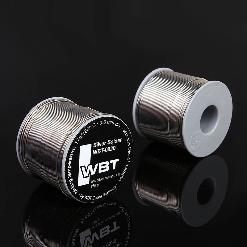 Hifi аудио электронные аксессуары DIY сварочная линия WBT-0820 0,8 мм 4% Ag серебряный припой Оловянная проволока Германия WBT 0820