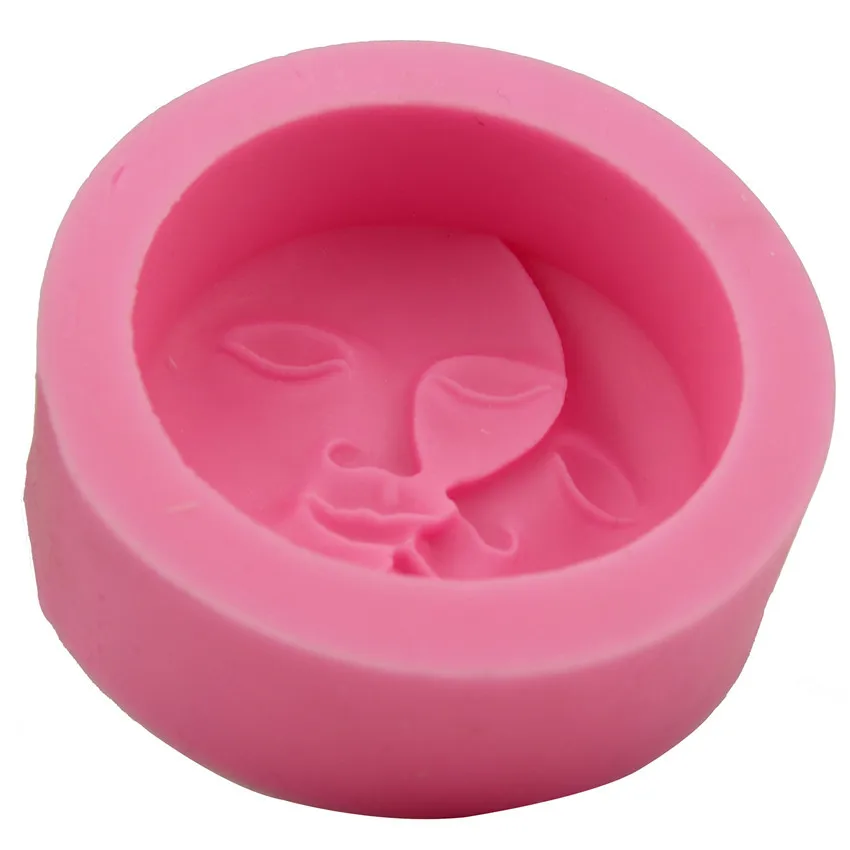 Moon Face Mold Silicone Handmade Soap Molds Candle Polymer Clay Mould Cake Chocolate Fondant Baking Tool Pudding Ice Moulds | Дом и сад