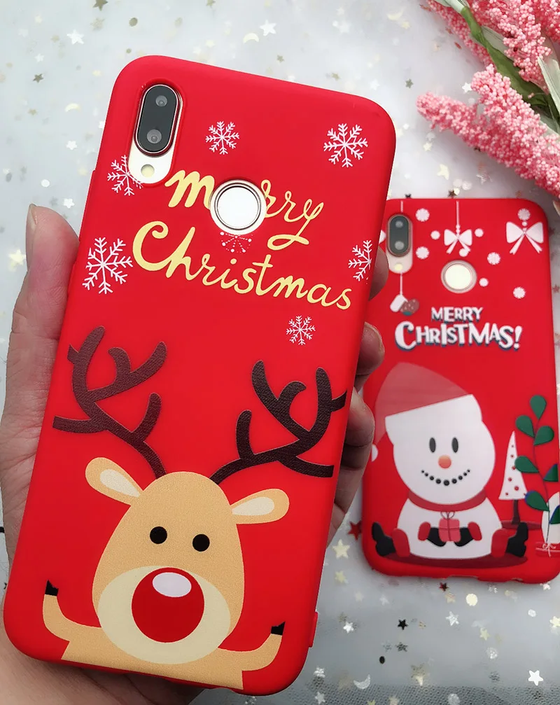 Christmas Soft Matte Case For Huawei P20 lite pro P8 9 10 P smart Mate 20 Honor 7A 7C 8X Y5 Y6 Y7 Y9 | Мобильные телефоны и