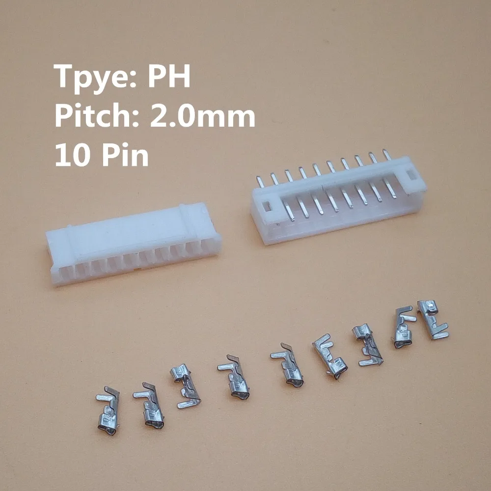 100 комплектов 2 12pin 0 мм Шаг PH терминал/корпус/штыревой соединитель провода