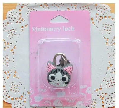 1X милый мультфильм Kawaii животные багажная сумка металлический замок журнал дневник пароль Блокировка файл держатель канцелярские принадлежности - Цвет: chis cat
