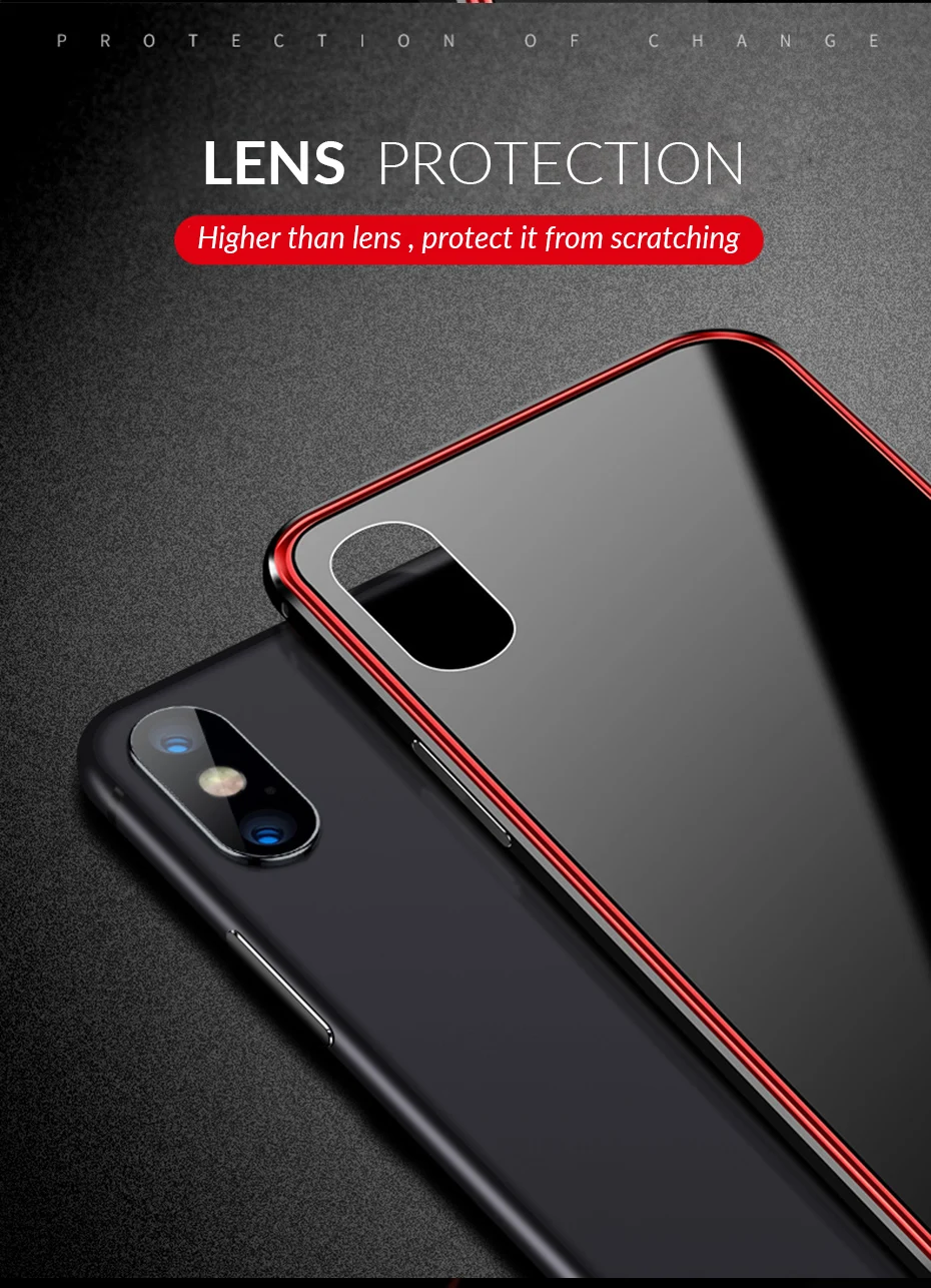 Роскошный металлический чехол для iPhone XR XS Max чехол Алюминиевый металлический бампер закаленное стекло чехол для телефона s для iPhone X 7 8 Plus чехол