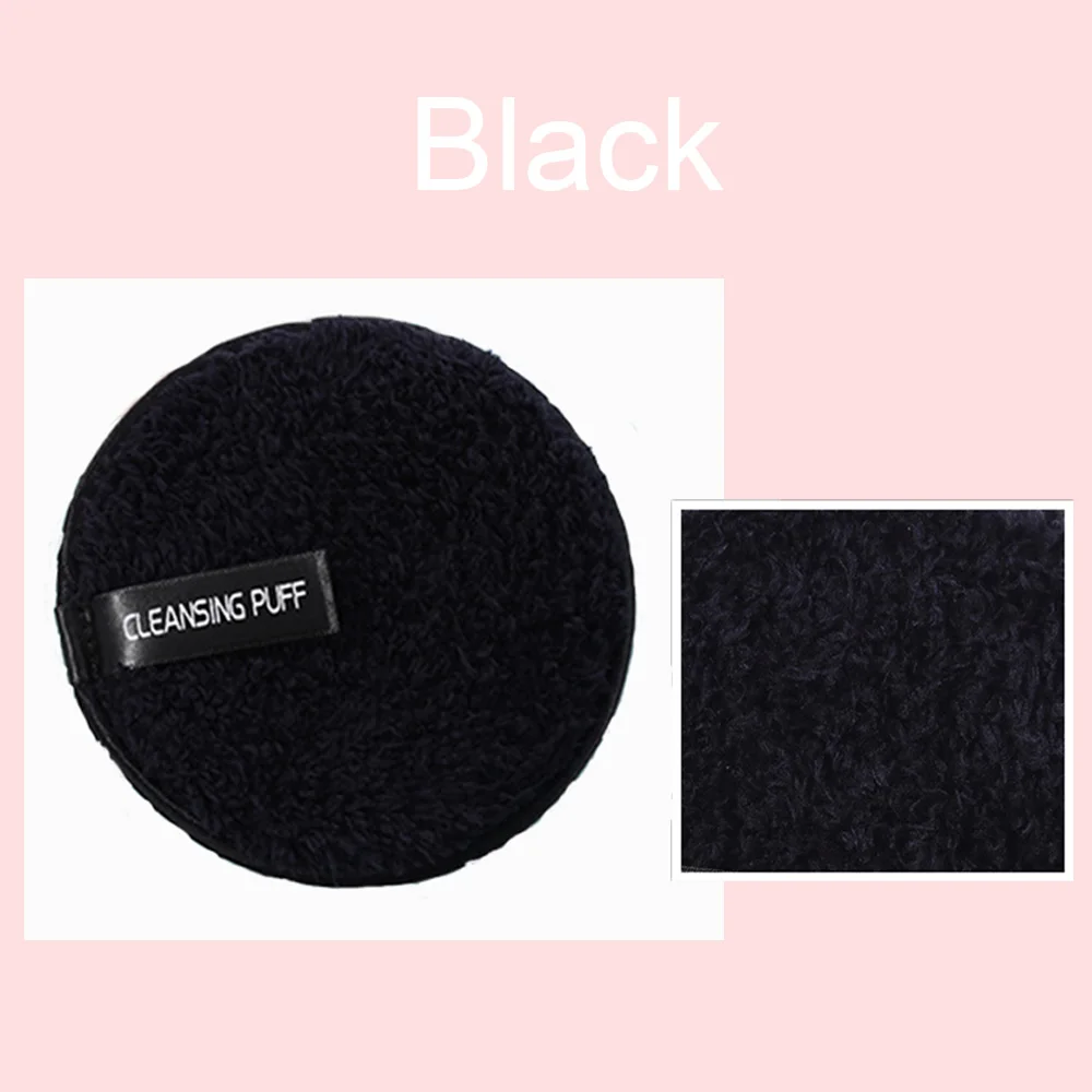 Black 1 шт. Новинка, мягкое очищающее полотенце из микрофибры для снятия макияжа, очиститель для лица, плюшевая пуховка, многоразовые тканевые подушечки, инструменты для ухода за лицом - Цвет: Black