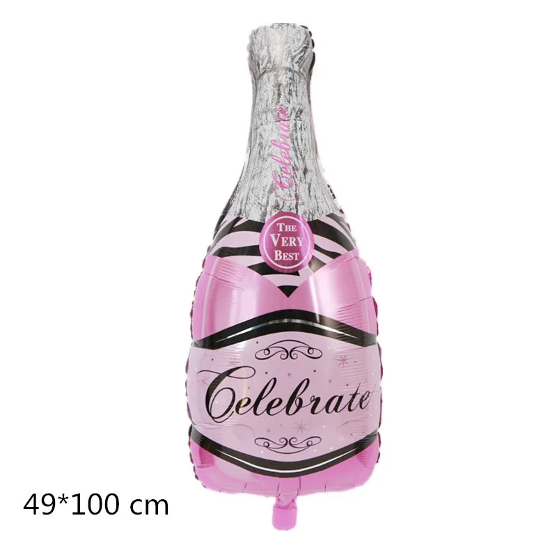 pink beer bottle Винная бутылка бокал для шампанского, Фольга воздушные шары, валентинки Свадебный декор виски пива воздушный шар День рождения украшения свадебные принадлежности - Цвет: pink beer bottle