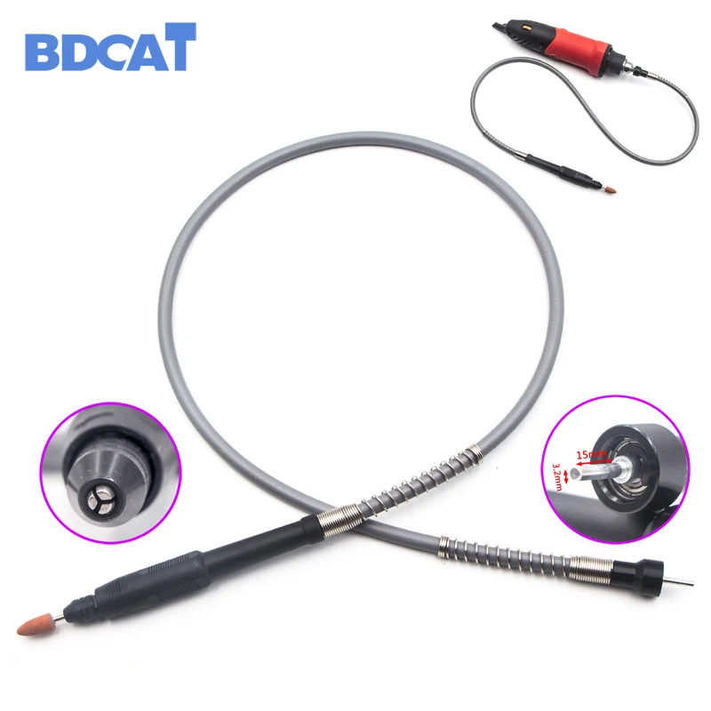 

BDCAT Grinder Flexible Shaft Soft Flex Shaft with 0.3-3.2mm Drill Chuck Handle For 180W and 400W Dremel Electrical Tools
