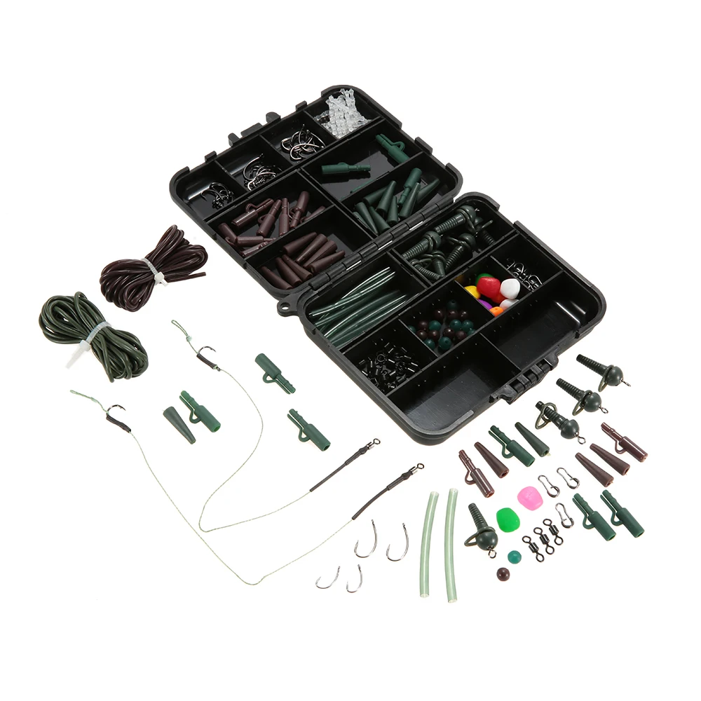 155 шт. рыболовные снасти термоусадочные трубки Pesca карп грузики безопасные зажимы