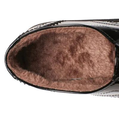 Black Thick Lining A Женская обувь в английском стиле; броги; женские оксфорды с перфорированным орнаментом; женская обувь на плоской подошве из лакированной и матовой кожи в стиле ретро - Цвет: Black Thick Lining A