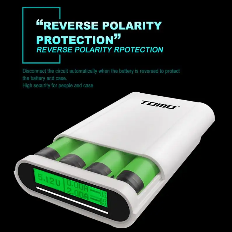 TOMO S4 USB литий-ионная Интеллектуальная батарея зарядное устройство lcd DIY Мобильный Внешний Аккумулятор Чехол Поддержка 4x18650 батареи и выходы для телефона