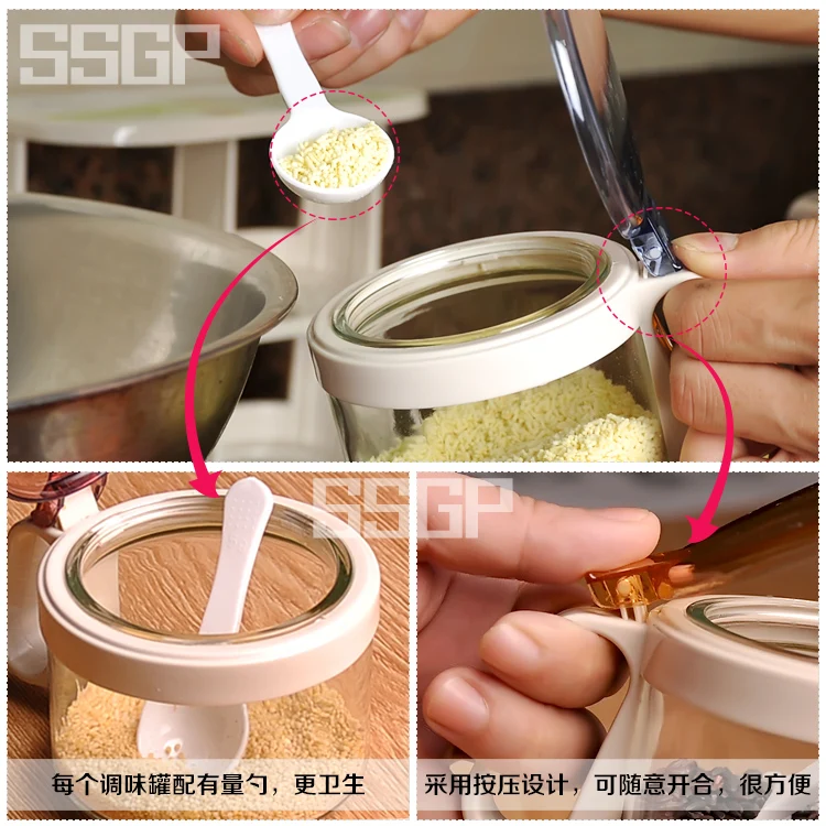 Посуда из стекла уксусница приправы банки коробок солонка с ложку керамической