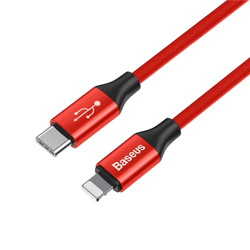 Baseus USB кабель для iPhone 11 Pro Max XR Xs 8 usb type C кабель для Lightning зарядный кабель быстрое зарядное устройство USB кабель для передачи данных провод - Цвет: Красный