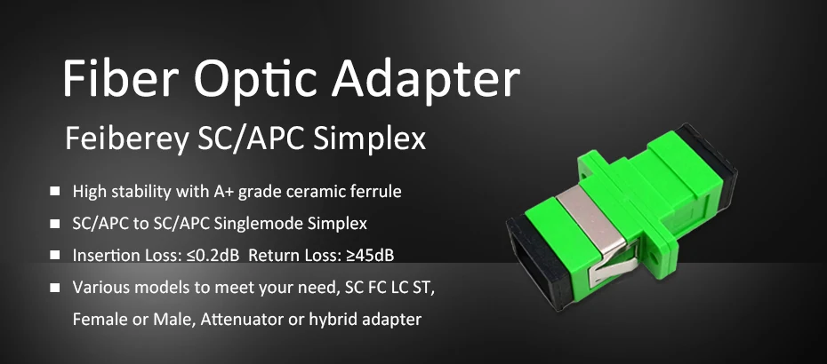 100 шт. SC/APC оптоволоконный адаптер SM Одномодовый Simplex SC APC FTTH Оптическое волокно муфта Fibra оптика Fibre Optique адаптер