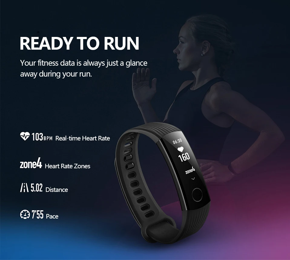 Умный Браслет Huawei Honor Band 3, монитор сердечного ритма Honor 3, умный Браслет для плавания, водонепроницаемый фитнес-трекер