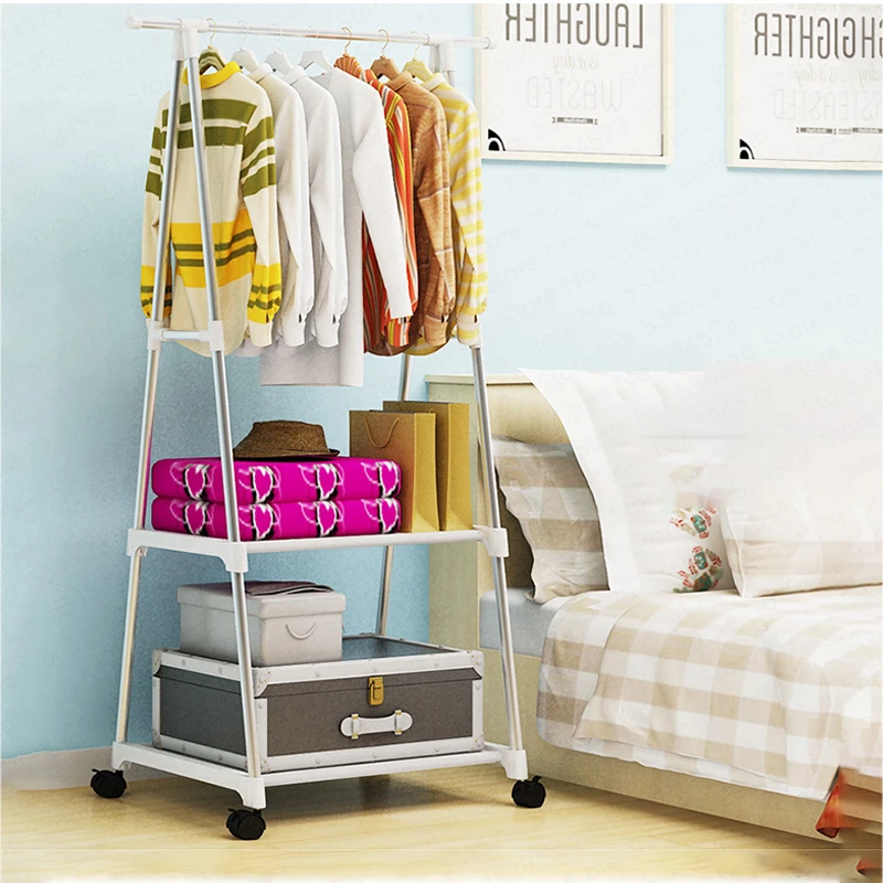 Стеллаж для одежды 2 ярусная металлическая полка органайзер пальто стеллаж