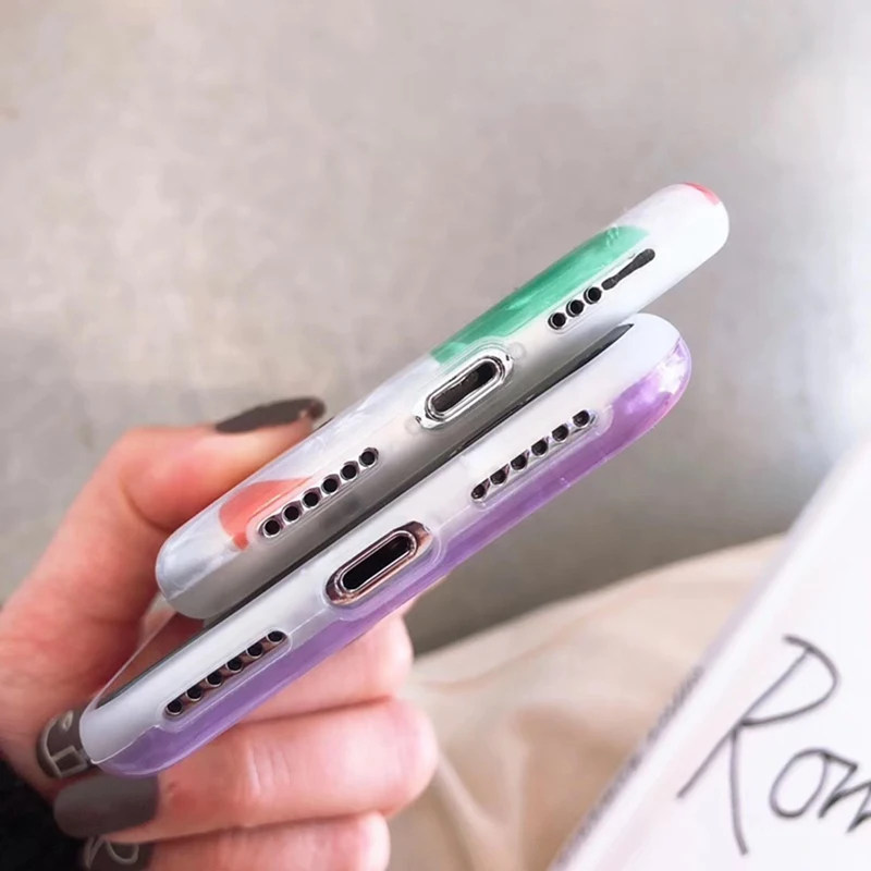 Цветной чехол для телефона с узором в виде сердечек iphone 6 6s 7 8 Plus полноразмерный