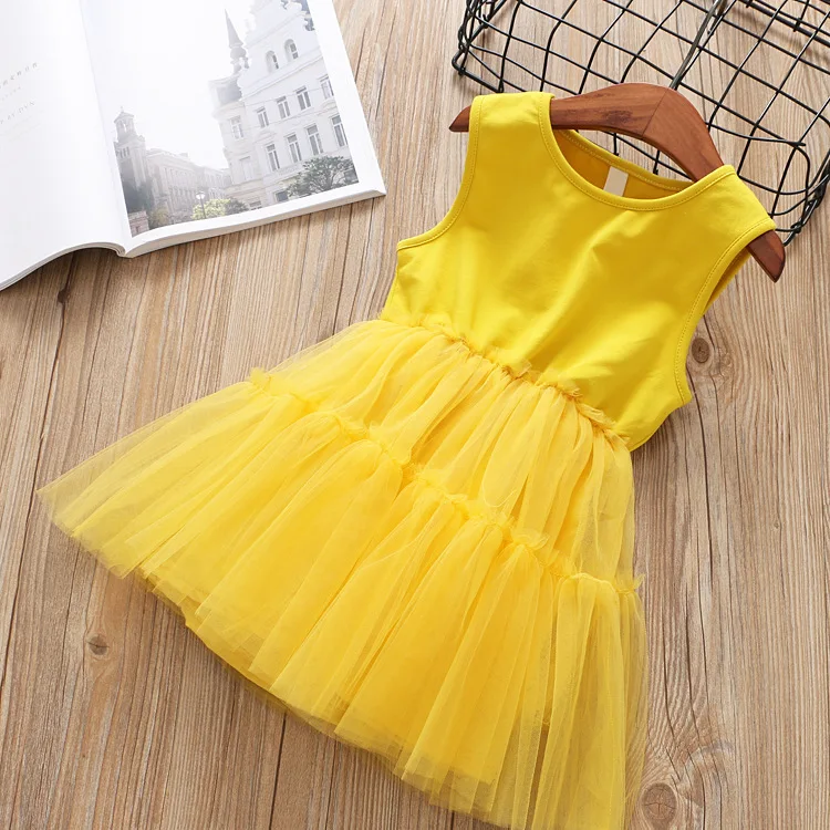 Джинсовая куртка с бантом и Сетчатое платье без рукавов для девочек|Комплекты