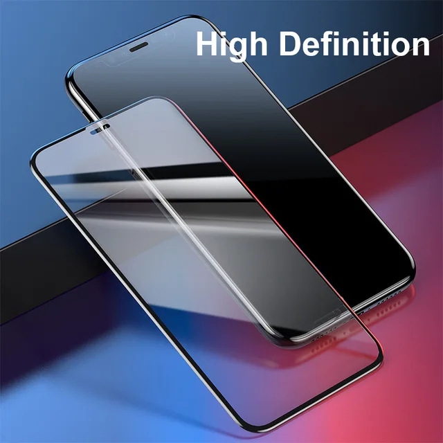 Экран с мягкими краями протектор для iPhone X Xr Xs Max HD стекло Передняя пленка Закаленное стекло для iPhone X Xs Max Защитная пленка для экрана - Цвет: Black HD