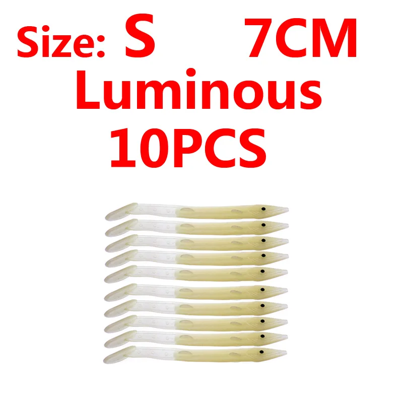 white lumo S 10pcs 10 шт., приманка для рыбной ловли в соленой воде, приманка для рыбной ловли, Мягкая приманка для рыбной ловли, приманка для рыбной ловли, приманка для рыбной ловли Сабики, лумо, белый, розовый, зеленый, красный цвет - Цвет: white lumo S 10pcs