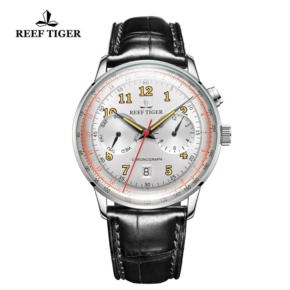 Reef Tiger/RT мужские классические часы многофункциональные сапфировые водонепроницаемые механические Автоматические часы Relogio Masculino