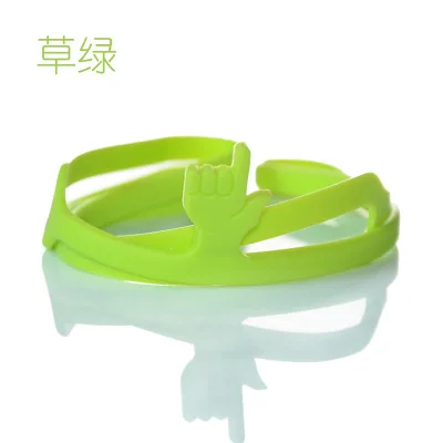 light green 1 шт./лот кавайная силиконовая Закладка в виде пальца для школы и офиса, Забавная детская клипса для чтения, подарок для студентов - Цвет: light green