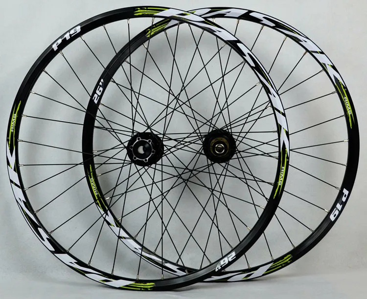 29 Black Hub Green MTB колеса для горного велосипеда 26 27,5 29 дюймов велосипедная колесная ступица 6 когтей DH AM колеса 15 мм 20 мм 12 мм 9 мм через ось QR колеса обода - Цвет: 29 Black Hub Green