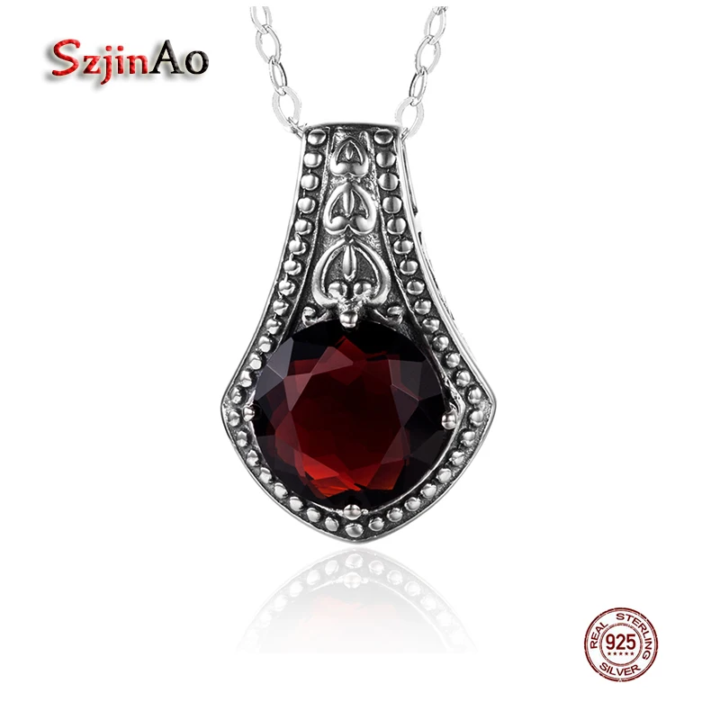 

Szjinao Africa Pendant For Women 925 Sterling Silver Men Necklace Pendant Gothic Retro Amulet Garnet Thomas Sabor Fine Jewelry