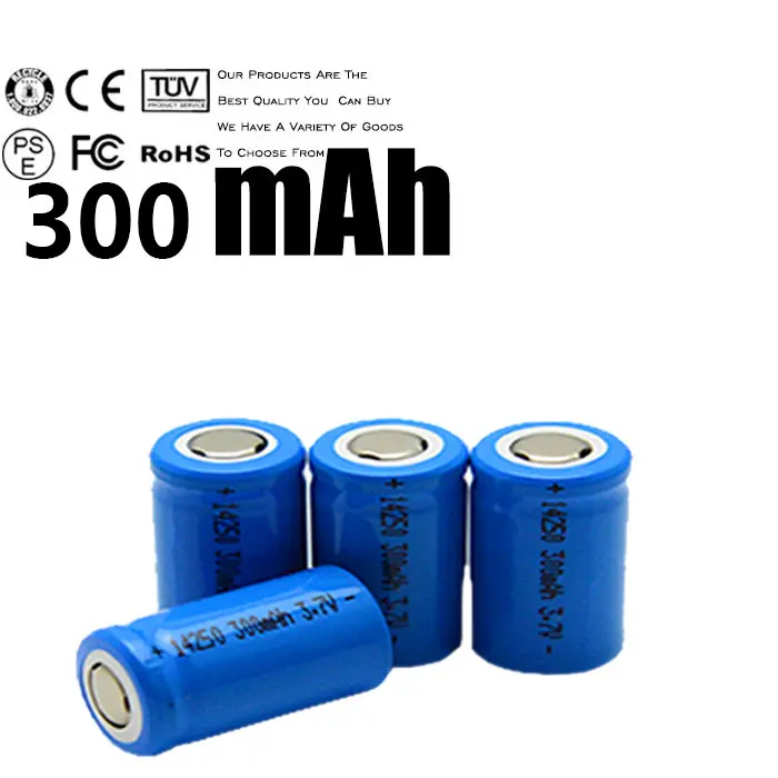 KingWei 10 шт./лот 300 мАч 14250 3 7 В литий ионный аккумулятор для светодиодных фонариков