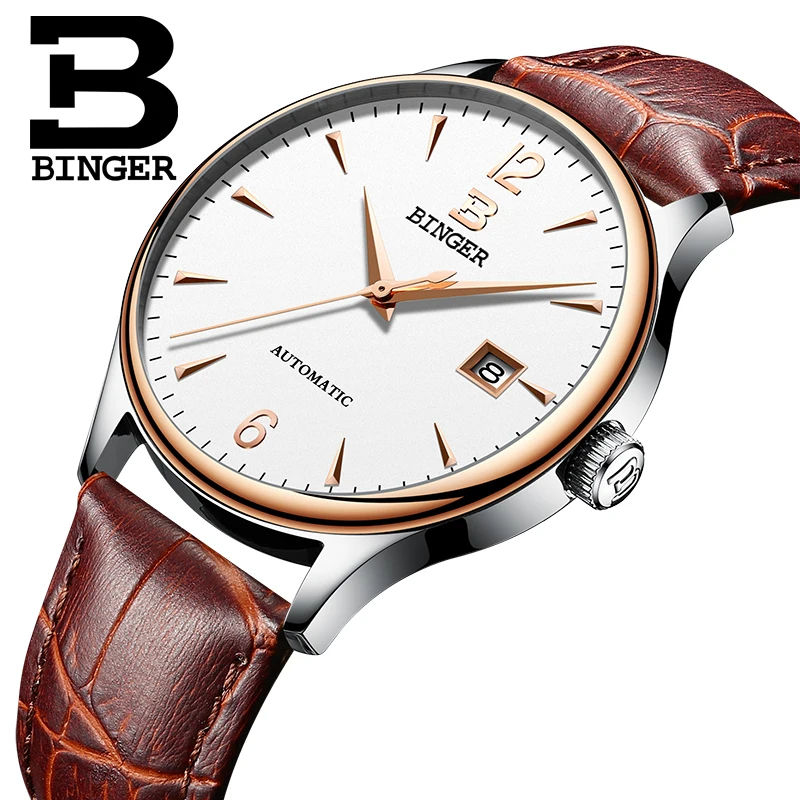 

Switzerland Automatic Mechanical Mens Watches Binger Luxury Brand Watch Men Sapphire Wristwatches Waterproof relogio masculino 4