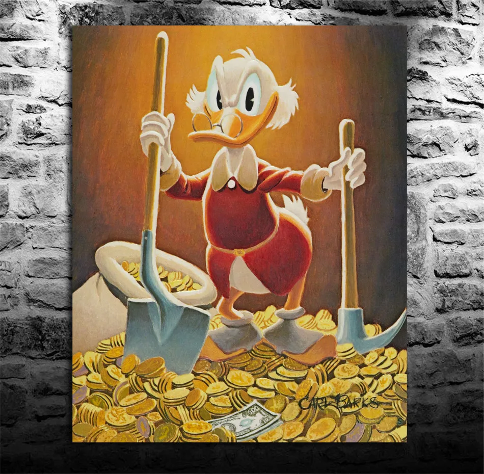 Скрудж макдак Дональд Дак и три утята холст живопись гостиная спальня домашний