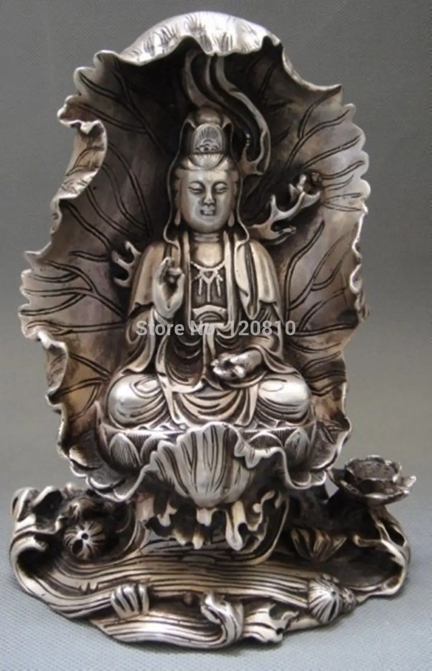 

6600014 Тибет, буддизм серебряная статуя Будды Bodhisattva Guan Yin Kwan-Yin